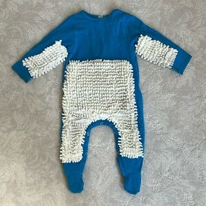 1year Dust Mop “GAG Gift” Blue Baby Sleeper, New in Package